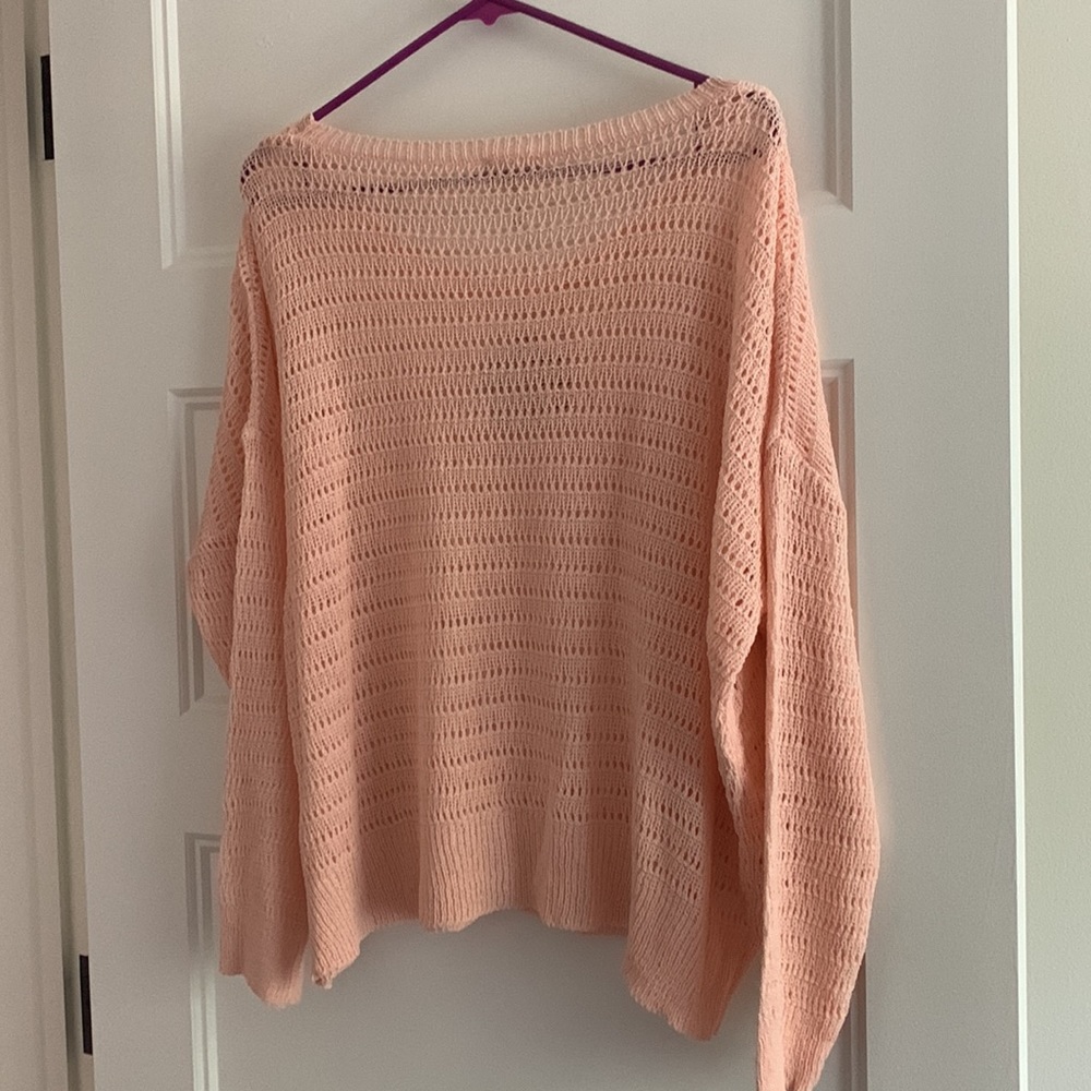 BiBi Loose Fit Open Knit Top - Apricot - Picture 5 of 5